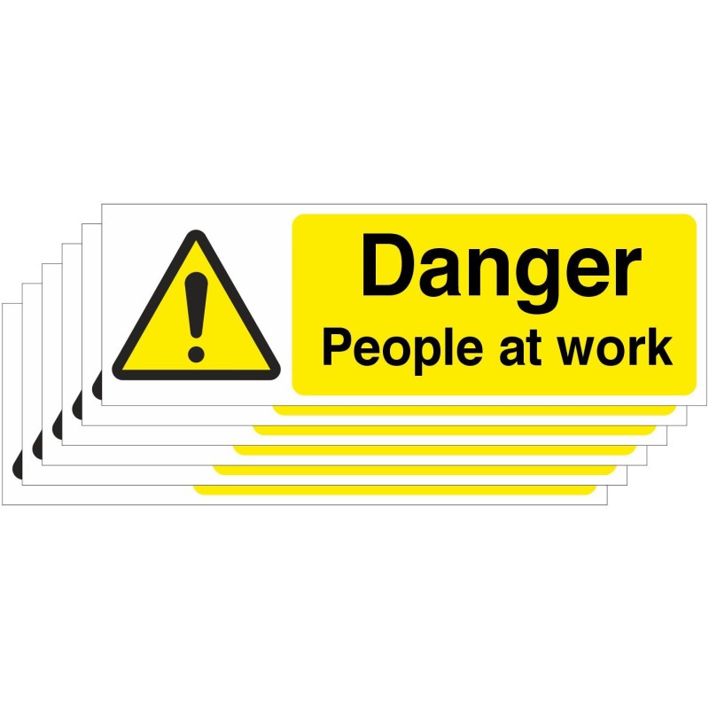 Pack of 6 Danger People At Work Signs