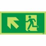 Glow in the Dark Fire Exit Symbol Only With Arrow Up Left Sign