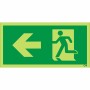 Glow in the Dark Fire Exit Symbol Only With Arrow Left Sign