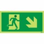 Glow in the Dark Fire Exit Symbol Only With Arrow Down Right Sign