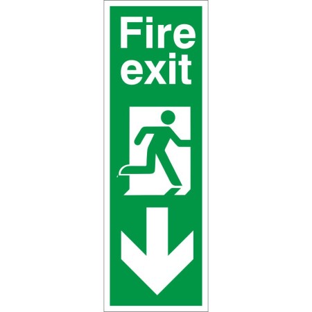 Fire Exit Arrow Down Sign