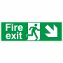 Fire Exit Down Right Sign | Rainbow Safety