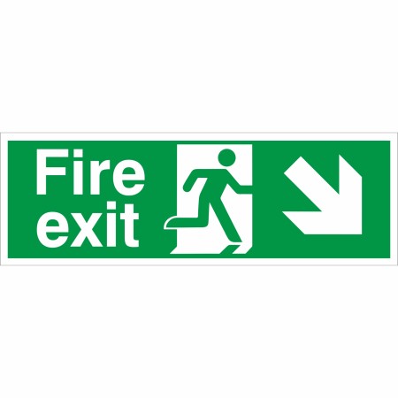 Fire Exit Down Right Sign | Rainbow Safety