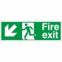 Fire Exit Arrow Down Left Sign | Rainbow Safety