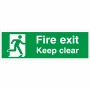 Fire Exit Keep Clear Running Man Right Sign | Rainbow Safety