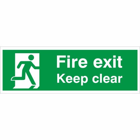 Fire Exit Keep Clear Running Man Right Sign | Rainbow Safety