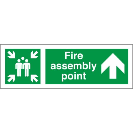 Fire Assembly Point Sign With Up Arrow