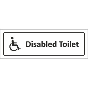 Disabled Toilet With Symbol sign with wheelchair accessibility symbol and bold black text