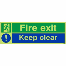 copy of Photoluminescent Fire Exit Keep Clear Sign