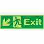 copy of Photoluminescent Exit Arrow  Down Right Sign