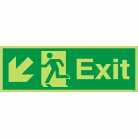 copy of Photoluminescent Exit Arrow  Down Right Sign