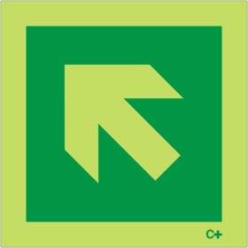 Glow in the Dark Arrow Up/Left Symbol Sign
