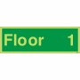 Glow in the dark Floor 1 floor identification sign