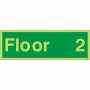 Glow in the dark Floor 2 floor level identification sign