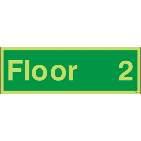 Glow in the Dark Floor 2 Identification Sign | Safety Signs UK