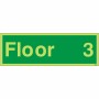 Glow in the dark Floor 3 floor identification sign