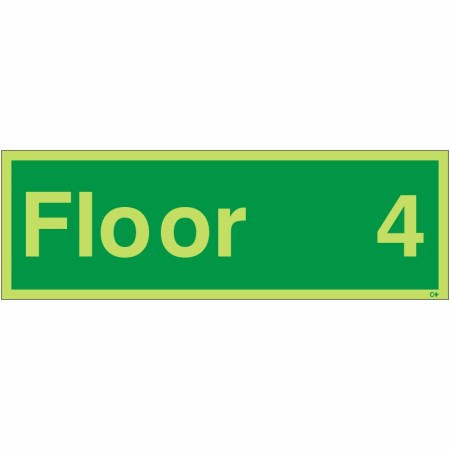 Glow In The Dark Floor 4 Floor Identification Sign | Safety Signs UK
