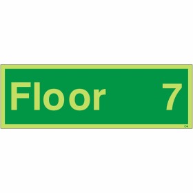 Glow in the dark Floor 7 floor identification sign