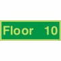 Glow In The Dark Floor 10 Floor Identification Sign | Safety Signs UK
