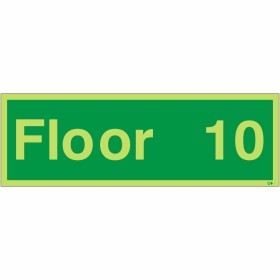 Glow In The Dark Floor 10 Floor Identification Sign | Safety Signs UK