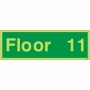 Glow In The Dark Floor 11 Floor Identification Sign | Safety Signs UK