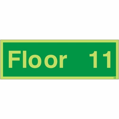 Glow In The Dark Floor 11 Floor Identification Sign | Safety Signs UK