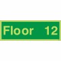 Glow in the Dark Floor 12 Floor Identification Sign | Safety Signs UK