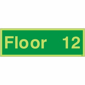 Glow in the Dark Floor 12 Floor Identification Sign | Safety Signs UK