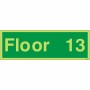 Glow In The Dark Floor 13 Sign | Safety Signs UK