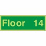 Glow in the Dark Floor 14 Level Sign | Safety Signs UK