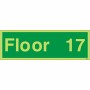 Glow in the Dark Floor 17 Floor Identification Sign | Safety Signs UK