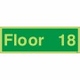 Glow in the dark Floor 18 floor identification sign