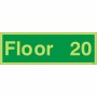 Glow in the Dark Floor 20 Floor Identification Sign | Safety Signs UK