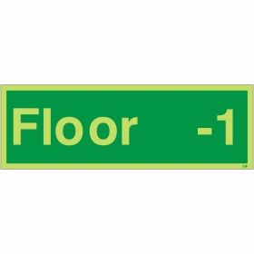 Glow in the dark Floor -1 identification sign