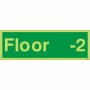 Glow in the dark Floor -2 floor level identification sign