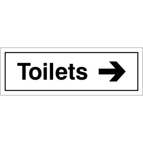 Toilets Right Door Sign 300mm x 100mm