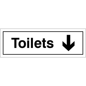 Toilets arrow down door sign