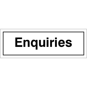 Enquiries Sign 300 x 100mm