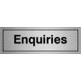Brushed Aluminum Enquiries Door Sign